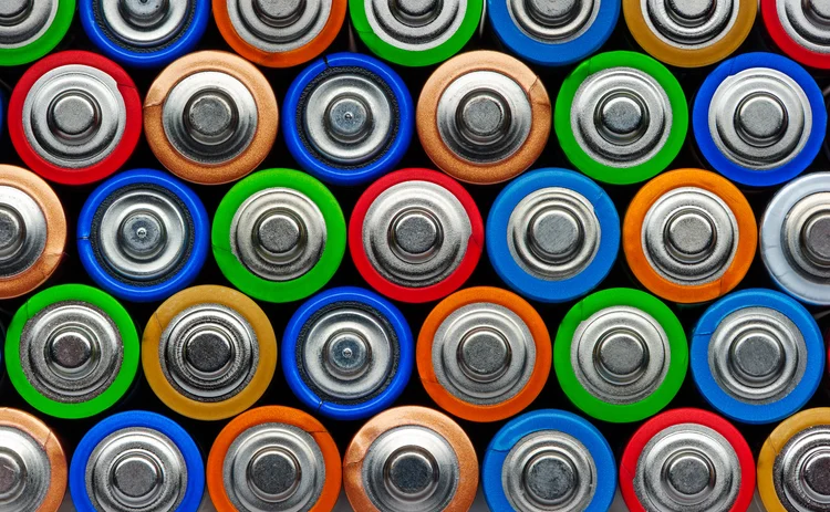 multicoloured batteries