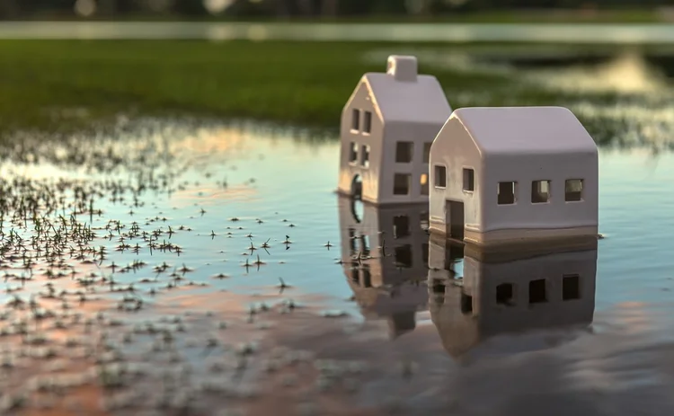 Flooded houses